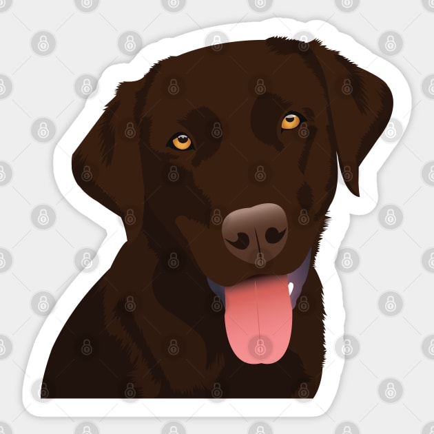 Chocolate Lab Sticker by KCPetPortraits